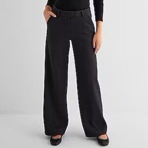 New Express Stretch Mid Rise Wide Leg black Trouser Pant.